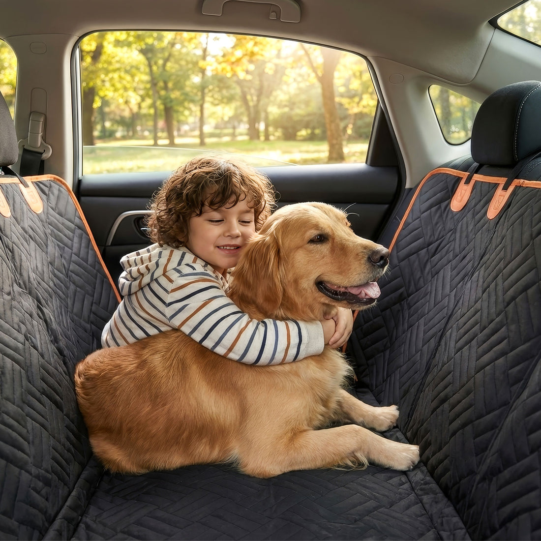 XL Waterproof Dog Backseat Extender Hammock with Hard Bottom